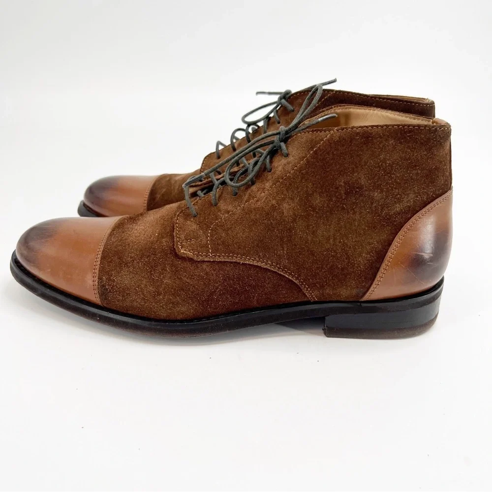 Dapper Shoes Co Handmade Suede Leather Boots, Size 8
